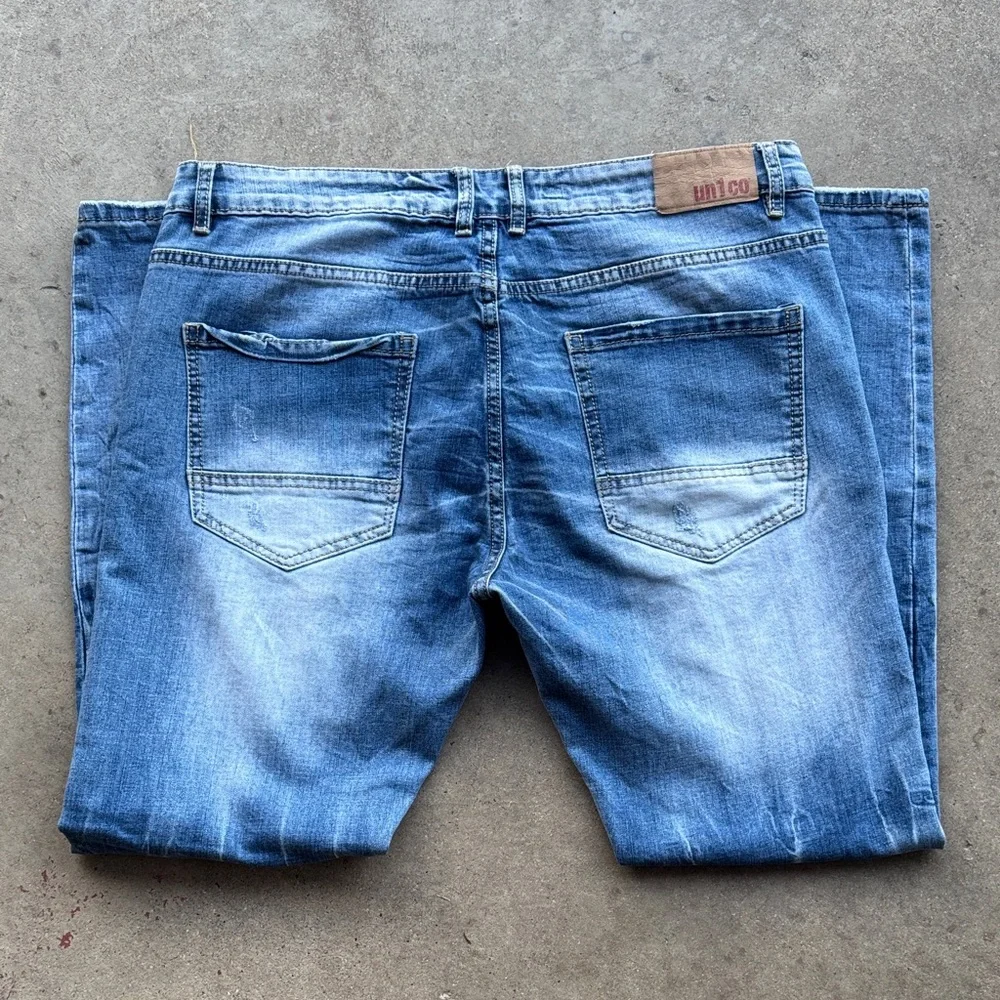 Un1co Light Blue Distressed Jeans Size 40 In style